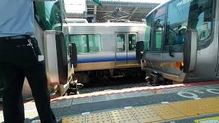 JR阪和線　日根野駅　関空快速と紀州路快速の連結　Japanese　Railway　JRHanwaline　Linking　train
