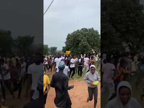 Kwarapoly students protest inside the campus to end cbt exam
