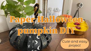Cute and easy Halloween paper pumpkin craft project