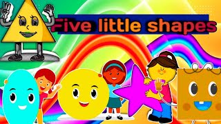 Five little shapes jumping on the bed and more Nursery rhymes for kids and babies l shapes learning