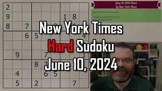 NYT Hard Sudoku Walkthrough | June 10, 2024
