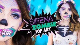 Maquillaje para Halloween (Disfraz DIY Sirena Zombie Pop Art) ♥ Jimena  Aguilar 