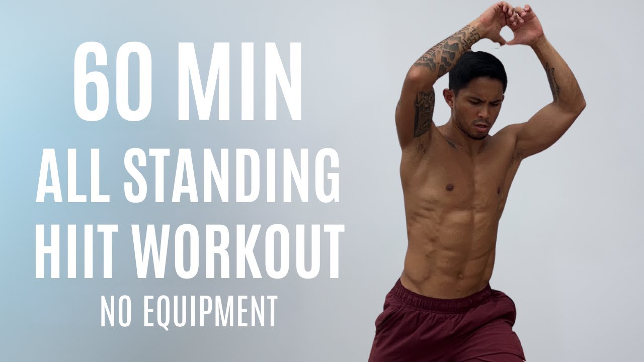 60 Min ALL STANDING HIIT Workout – Burn Belly Fat & Calories | No Equipment
