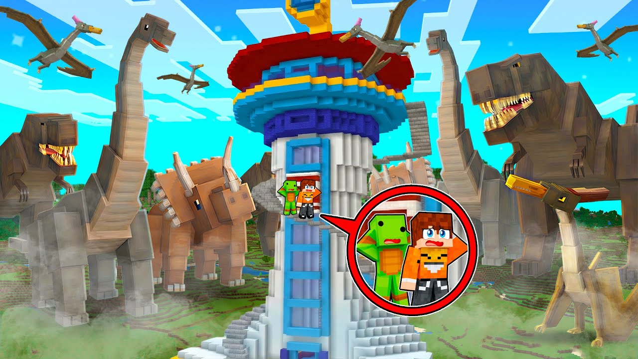 WIEŻA PSI PATROL vs DINOZAURY w Minecraft!
