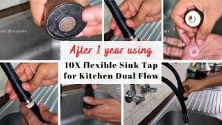 After 1 year using --10X flexible Sink Tap for Kitchen Dual Flow detail #cleaning & #repairing video screenshot 5
