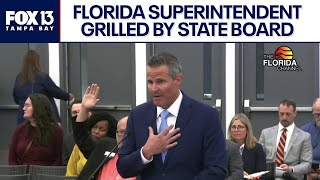 Superintendent grilled over book removals