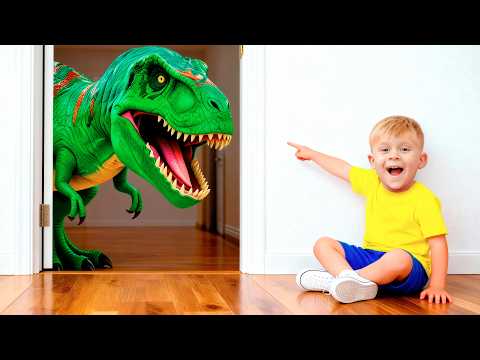 ¡Los dinosaurios de juguete de Oliver cobraron vida en casa!