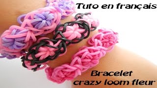 Faire un bracelet crazy loom fleur pâquerette / (rainbow flower) tuto en français