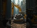 large and venomous snakes wrapped around heavy equipment