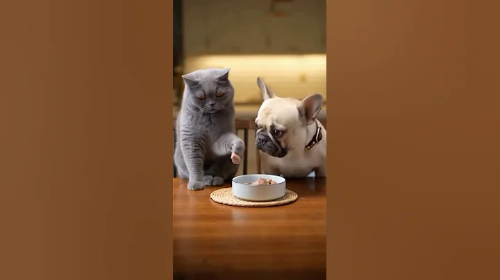 Video 11282571: gray british shorthair cat, funny cat british shorthair, british shorthair cat eating, dog british shorthair, cat french, cat steals