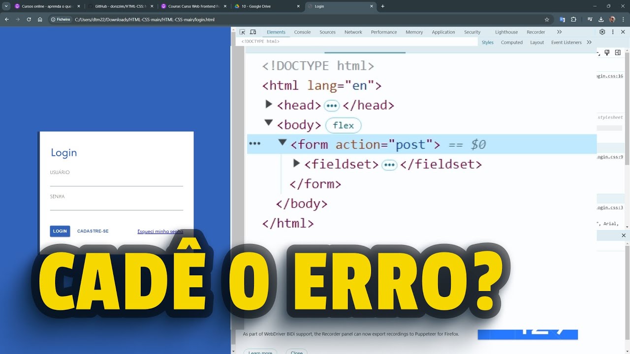 Correção HTML e CSS - formulários - YouTube