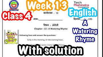 Class 4 English Week 13 Solved Assignment || EDMC week 13 English Solved Assignment