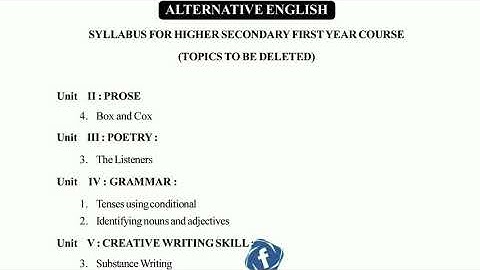 Syllabus of Alternative English higher secondary first year|h.s 1st year syllabus ahsec|Assam2020-21