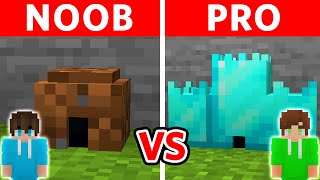 Minecraft NOOB vs PRO: SAFEST TINY HOUSE BUILD CHALLENGE