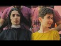 Girl long to pixie makeover in a barbershop (4K remaster)