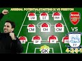 ARSENAL POTENTIAL STARTING LINEUP VS PRESTON NORTH END | Preston Vs Arsenal ,Mikel Arteta …