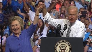 Joe Biden campaigns with Hillary Clinton
