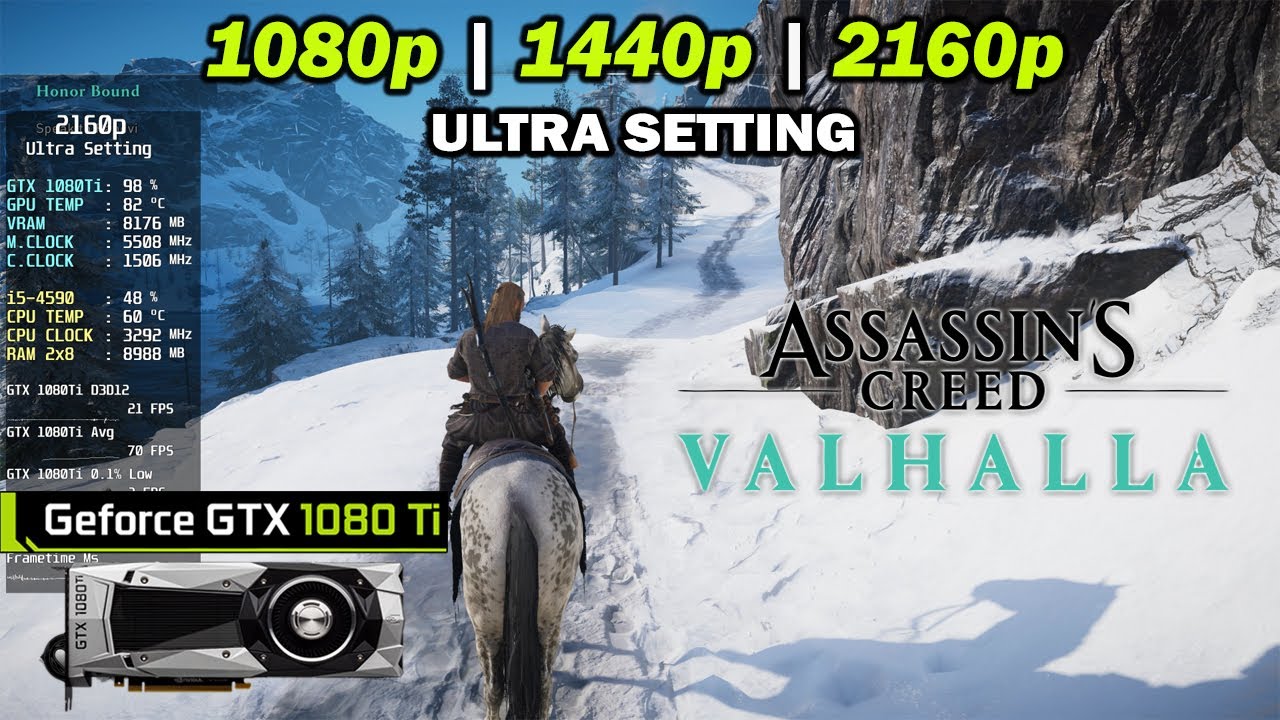 ASSASSIN'S CREED VALHALLA | GTX 1080 Ti + i5-4590 | 16GB Ram | 1080p,  1440p, 2160p | Ultra Setting - YouTube