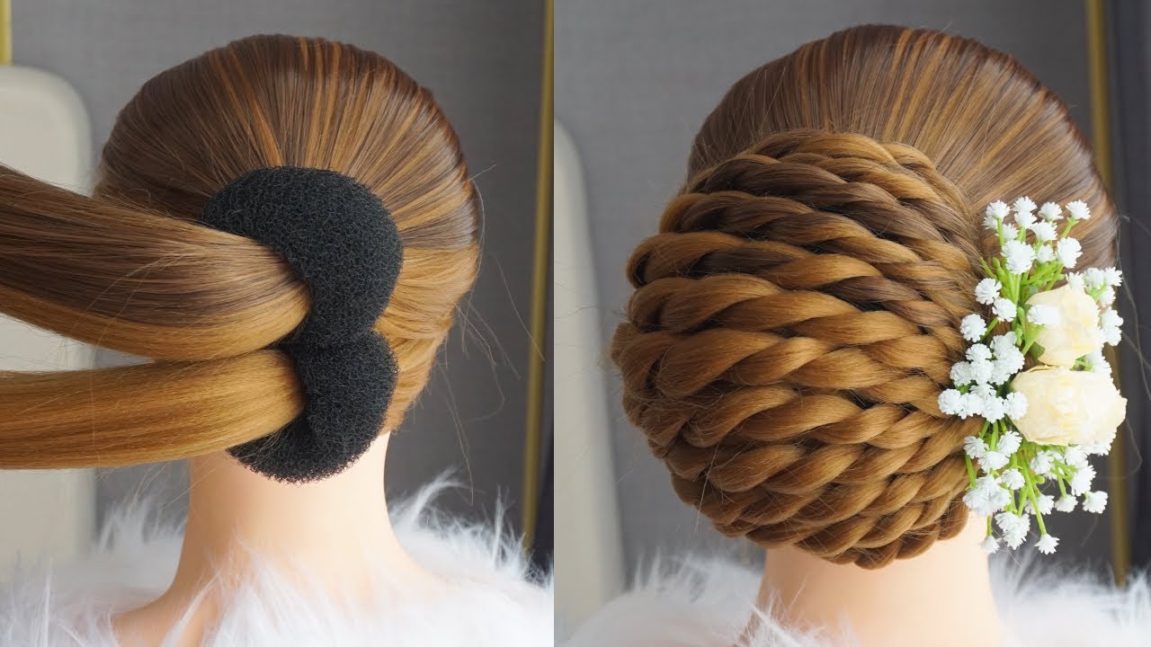 Simple French Bun Hairstyle Step By Step - YouTube