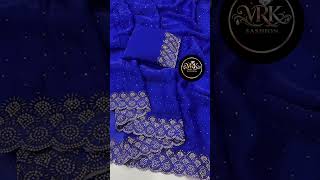 Fendy Satin Jharkhand Work Saree with Running Blouse | Latest Saree Design