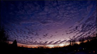 Great Cloud Layers to Golden Sunset, Purple Twilight