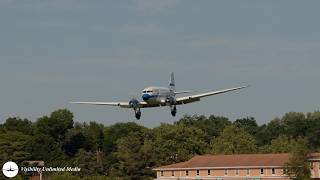 DC-3 Landing with Awesome Radial Engine Sound!