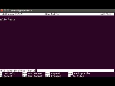 Linux Ubuntu Basics: Textdatei über das Terminal mit "nano" erstellen
