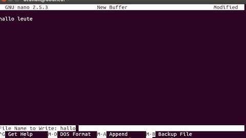 Linux Ubuntu Basics: Textdatei über das Terminal mit "nano" erstellen