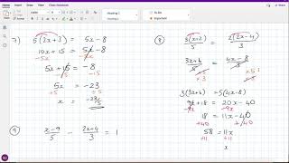 Solving harder linear equations (4 steps and above)
