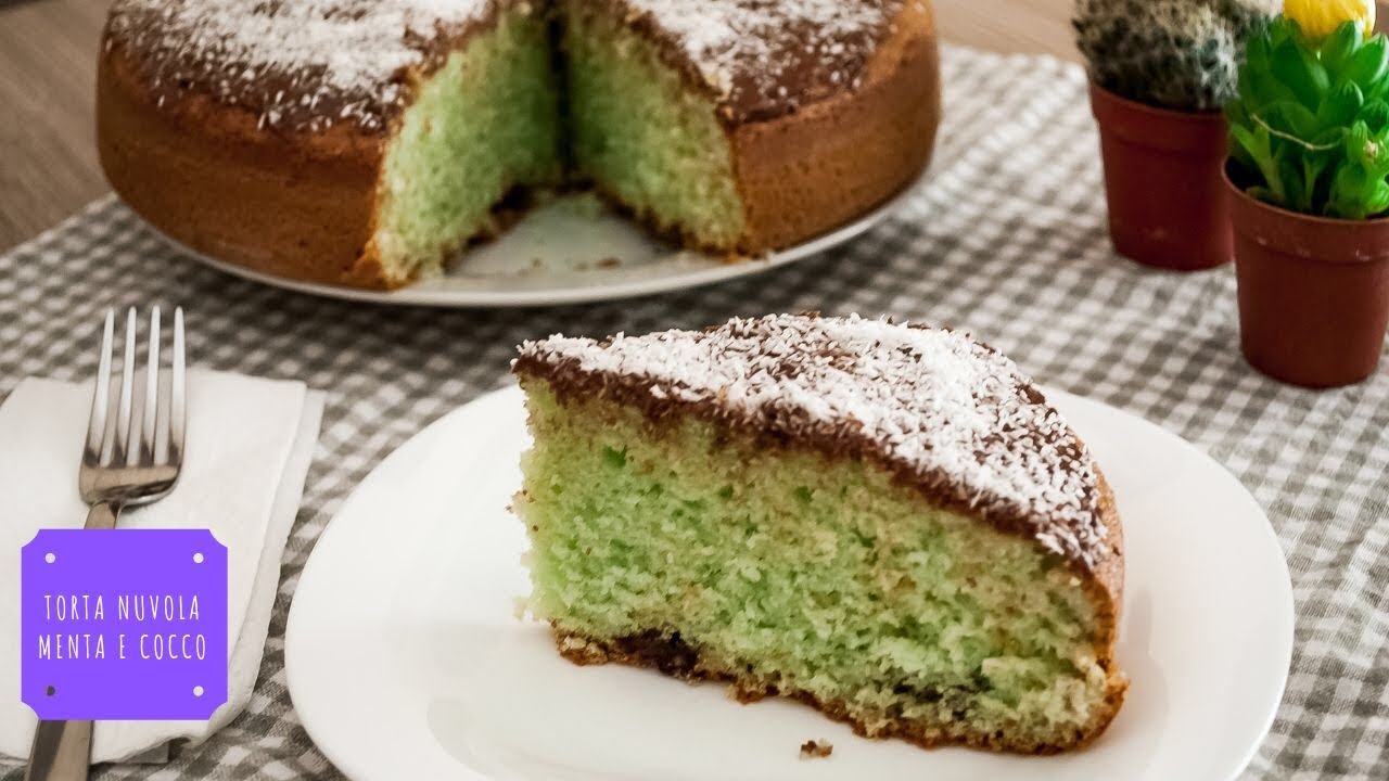 TORTA NUVOLA COCCO E MENTA Con sorpresa di cioccolato
