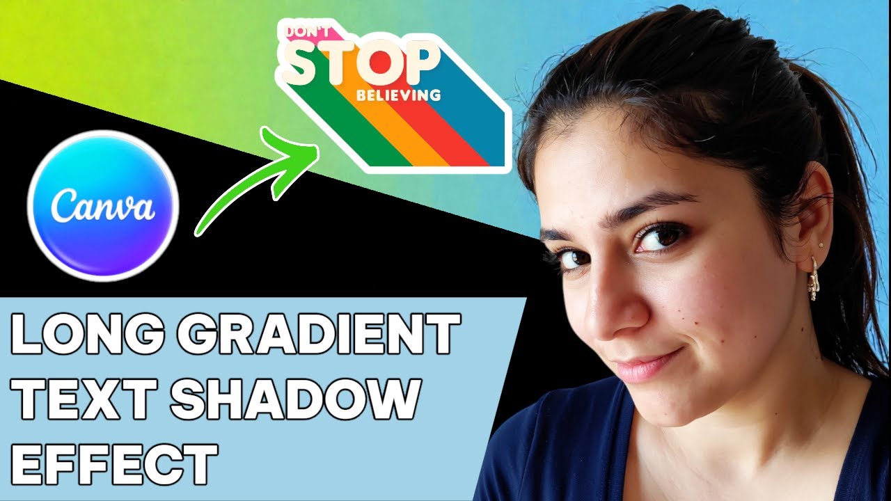 How to create long gradient text shadow effect in Canva - YouTube