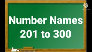 Number Names 201 to 300/Number With Spelling 201 to 300/Counting Numbers