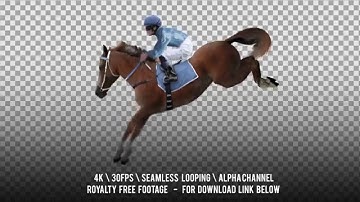 Red Horse Jockey Jumping. Isolated and cyclic. Alpha channel included.