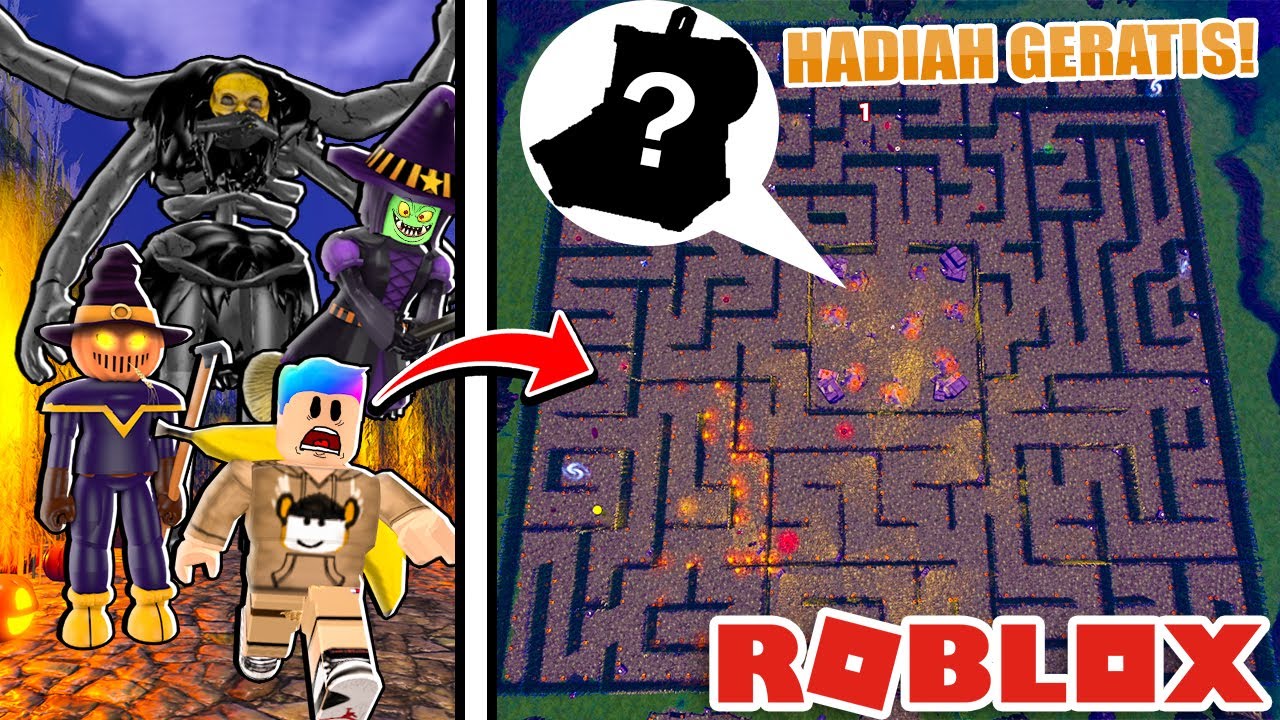TERSESAT DI LABIRIN BESAR BANYAK HANTU DEMI HADIAH DARI ROBLOX GERATIS ...