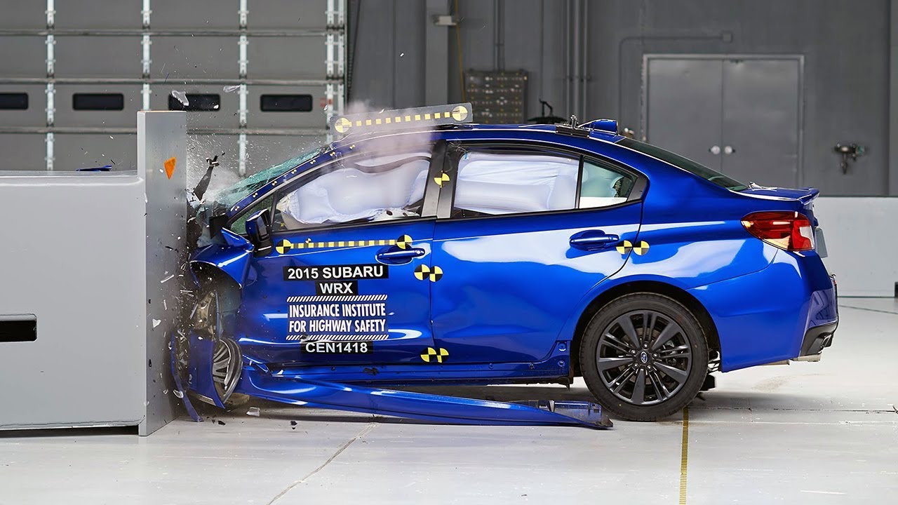 2015 Subaru WRX small overlap IIHS crash test YouTube