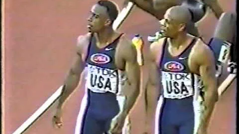 Maurice Greene and Team USA (37.59) - 1999 World C...