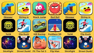 Dinosaur Rampage, String.io, Stack Jump, Red Ball Legend, TotM, Flip Rush, Hill Racing, Fun Race 3D screenshot 5