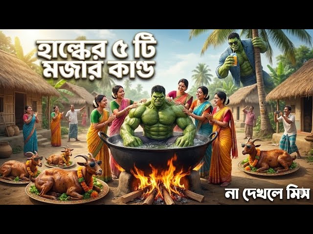 হাল্কের মজার সব ভিডিও🤣। না দেখলে মিস করবেন। #funny #cartoon  #bangla #viral #banglacartoon