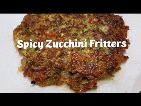 Spicy Zucchini Fritters- Desi style spicy zuchini fritters. Courgette Fritters - Tori ke pakore