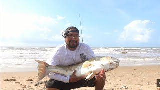 BIG Bull Reds in the Texas Surf. Drone Fishing SwellPro