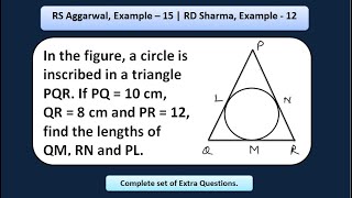 Circles class 10. A circle is inscribed in a triangle PQR with PQ=10 cm. Class 10 maths chapter 10.