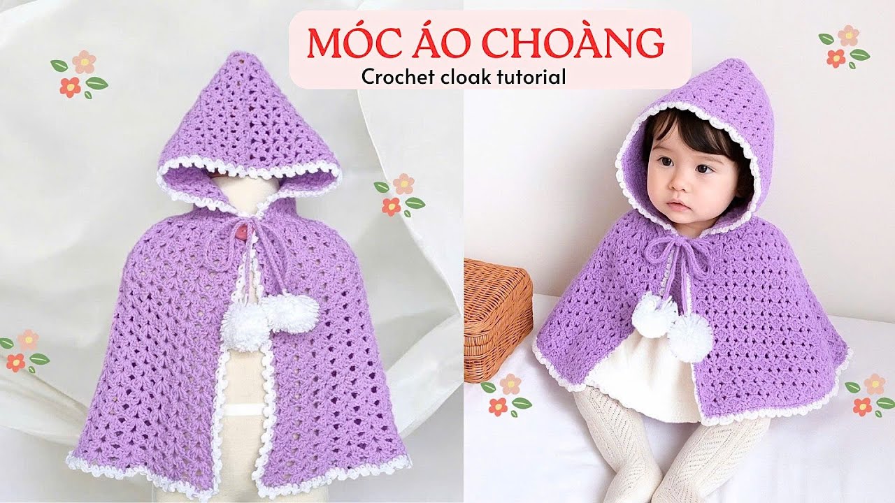 Bài 497: Crochet cloak tutorial | Móc áo choàng họa tiết sò | Bi Do Handmade