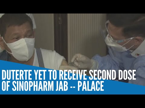 Duterte yet to receive second dose of Sinopharm jab --Palace