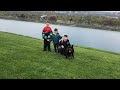 Family hike around the reservoir