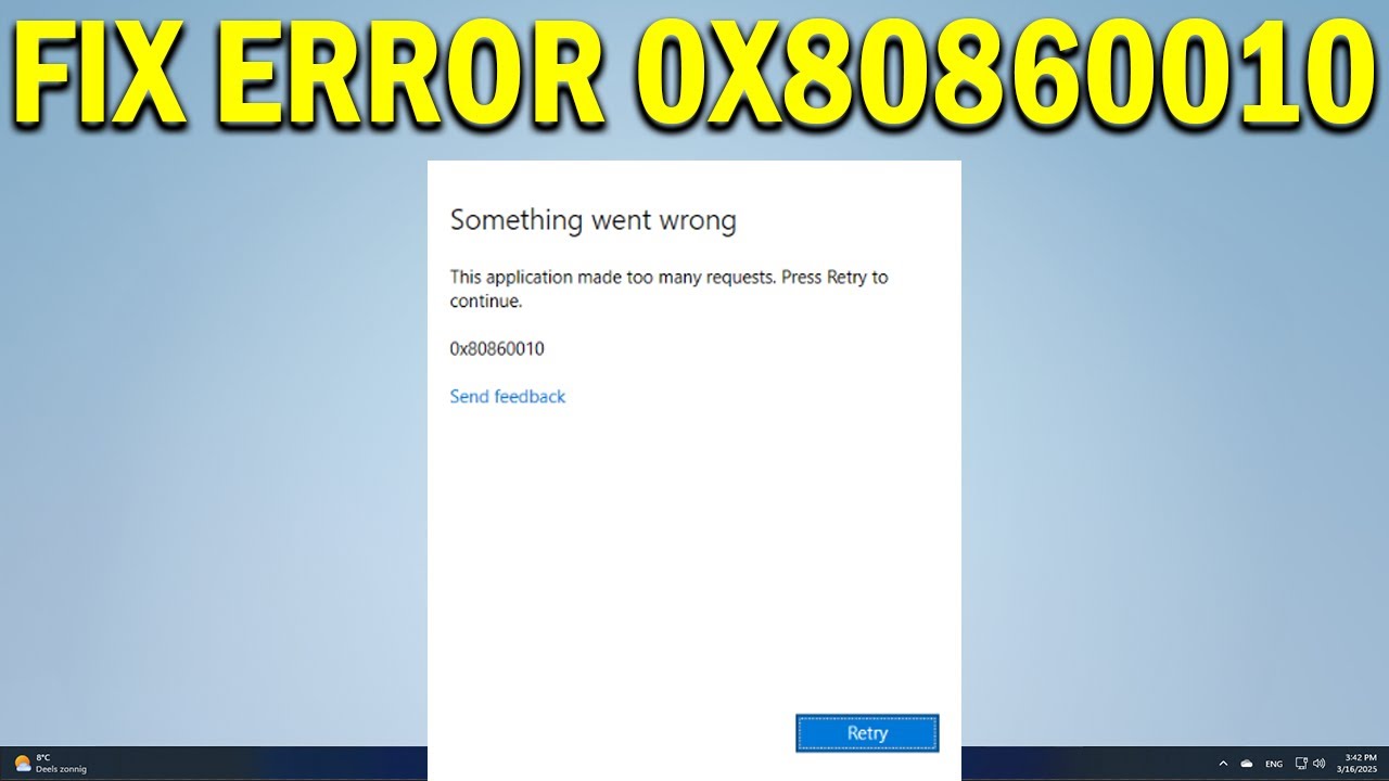 まあですので購入できません。m(__)m How To Fix Error 0x80860010, Application Made Too Many