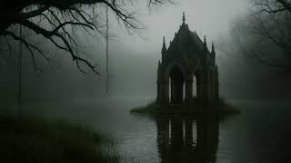 🏰 Gothic Romantic Ruins | Misty Lake | Dark Academia Ambience | Water Rain Sounds | Moody Ambience