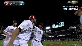 10/23/11: mike napoli hammers a three-run blast over the left-field
wall, extending rangers' lead to 4-0 in bottom of sixth check out
http://m.ml...