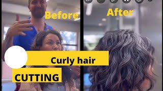 curly hair transformation construction and haircut /content by @bellzo0