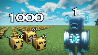 Warden Vs 1000 Bees | Minecraft