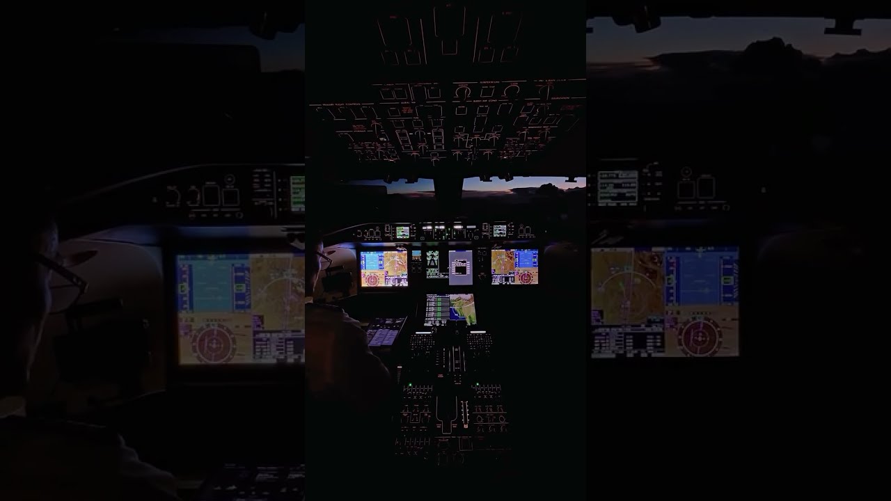 Night Flight Magic ✈️ Cockpit View in the Global 7500 🌌 